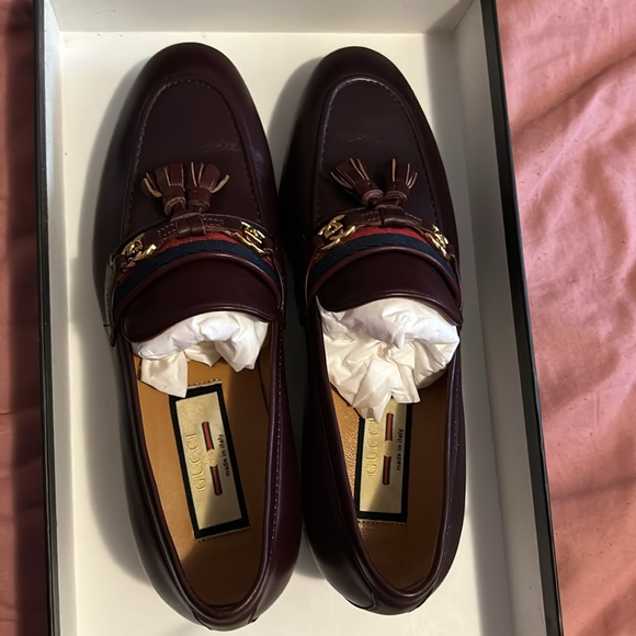 Authentic Gucci Loafers - Burgundy Size 6.5 - Picture 7 of 11